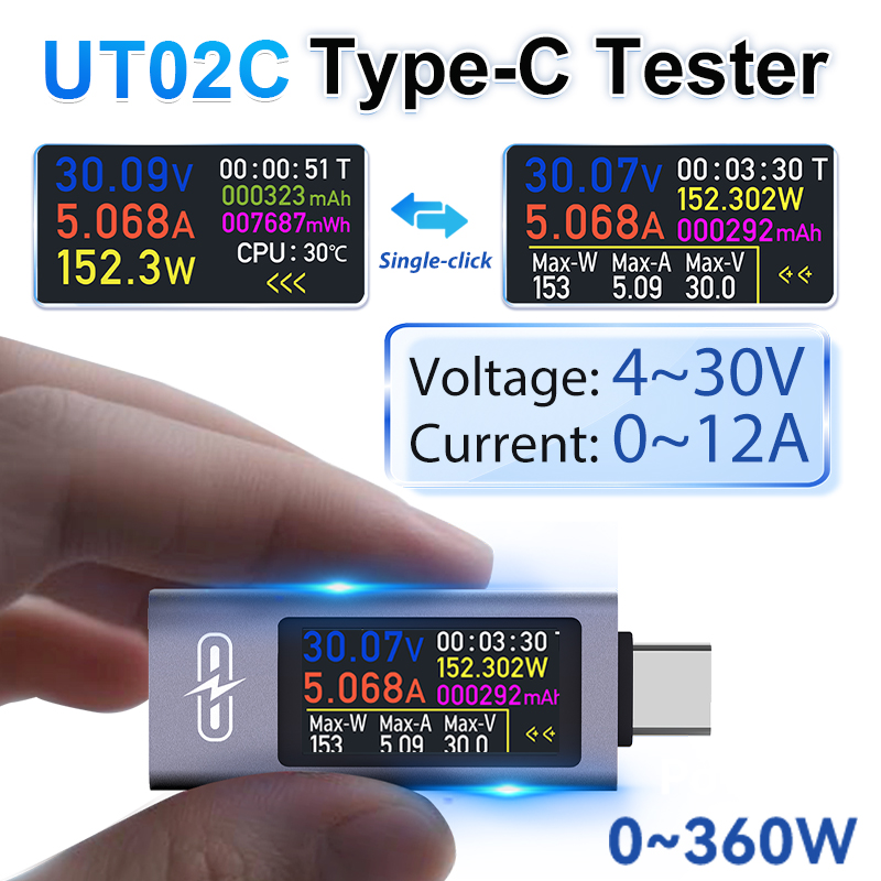 UT02C USB Color Screen Type-C  - đánh giá và giá Logic Analyzer Usb